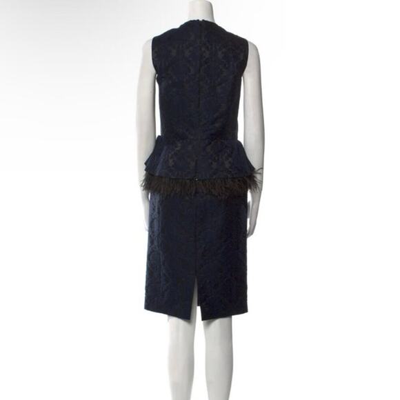 NWT MICHAEL KORS COLLECTION Navy Blue Lace Pattern Knee-Length Dress - Picture 12 of 12